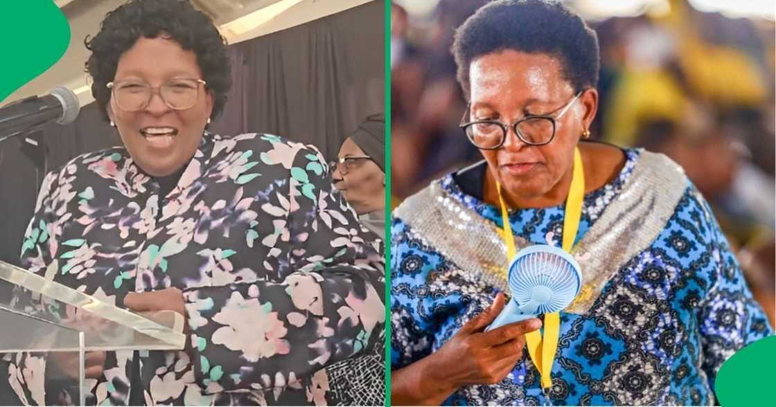 Gauteng Social Development MEC Faith Mazibuko danced to upbeat music. Gauteng Social Development MEC Faith Mazibuko danced to upbeat music.