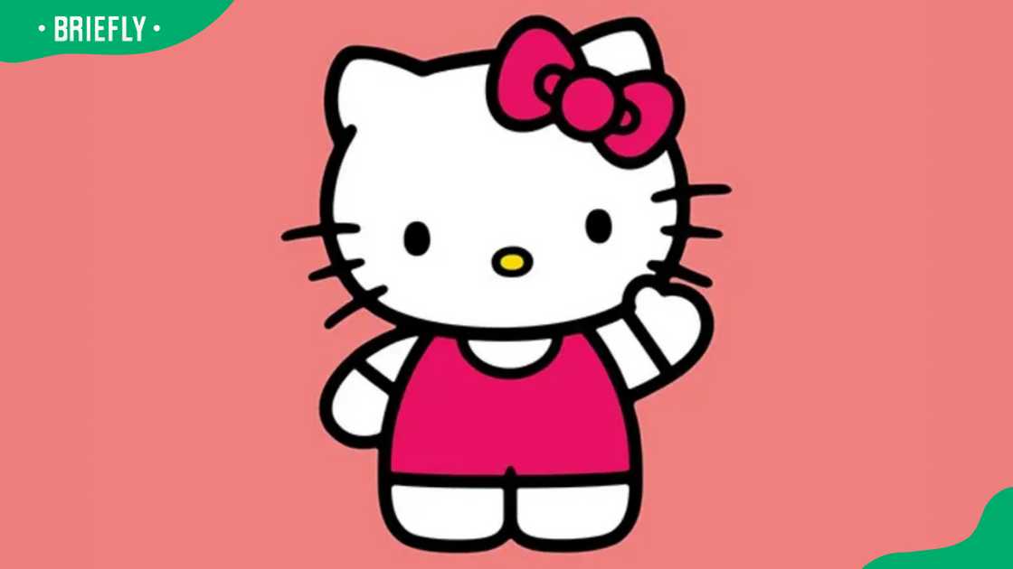 Hello Kitty dressed in a matching pink outfit Hello Kitty dressed in a matching pink outfit