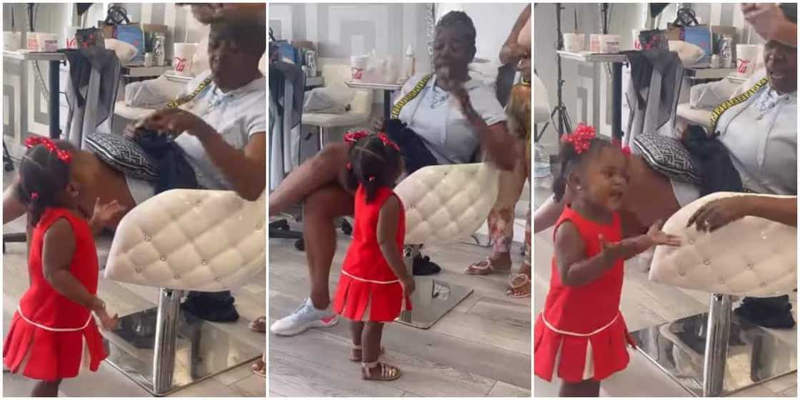 Reactions trail video of little kid engaging in an argument with a lady at a salon Reactions trail video of little kid engaging in an argument with a lady at a salon