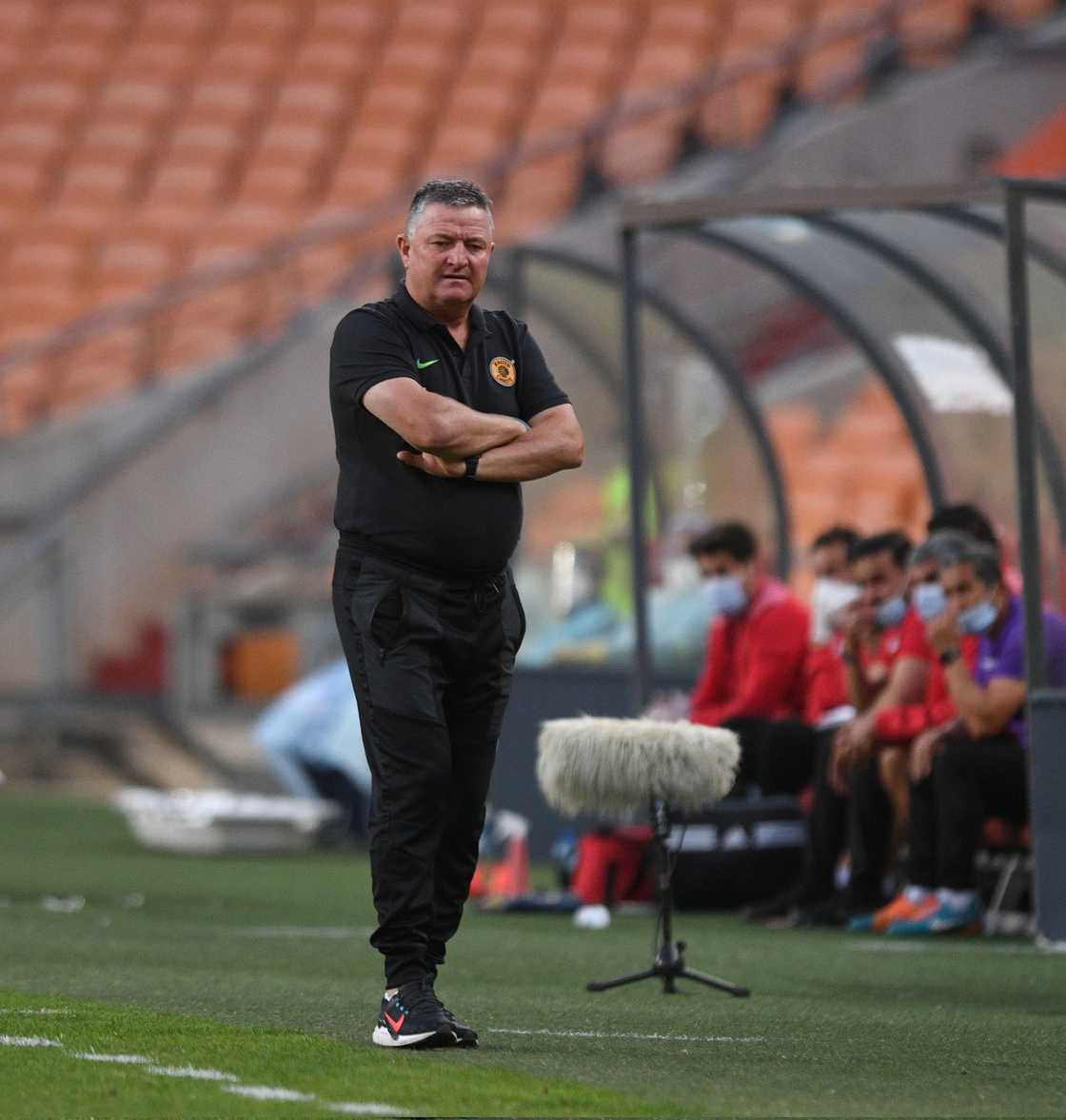 A reflective Gavin Hunt during his time at Kaizer Chiefs, where he faced challenges including a FIFA transfer ban and was dismissed just two games before the season’s end.