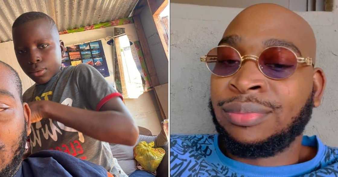 Man; gets haircut, barber's 13 year old lil bro, Mzansi impressed