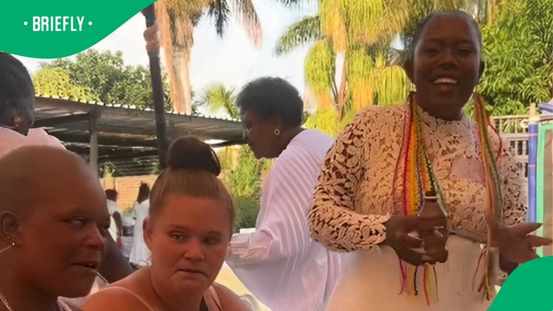 White woman enjoys Khelobedu song in TikTok video White woman enjoys Khelobedu song in TikTok video