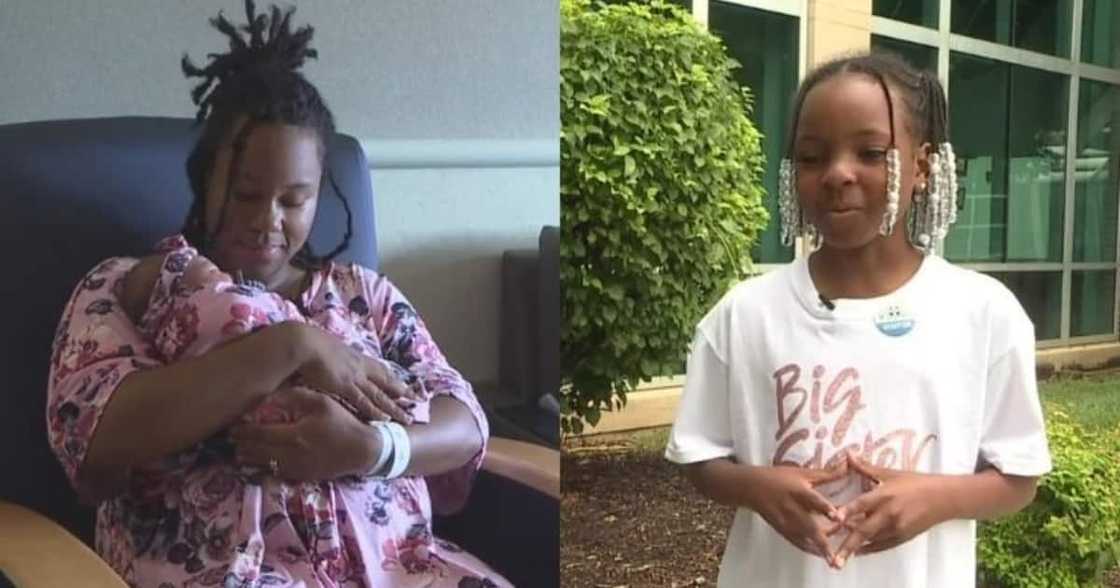 Aakayla Gunn helped her mother deliver her baby sister. Photo: @PIX11.com. Aakayla Gunn helped her mother deliver her baby sister. Photo: @PIX11.com.