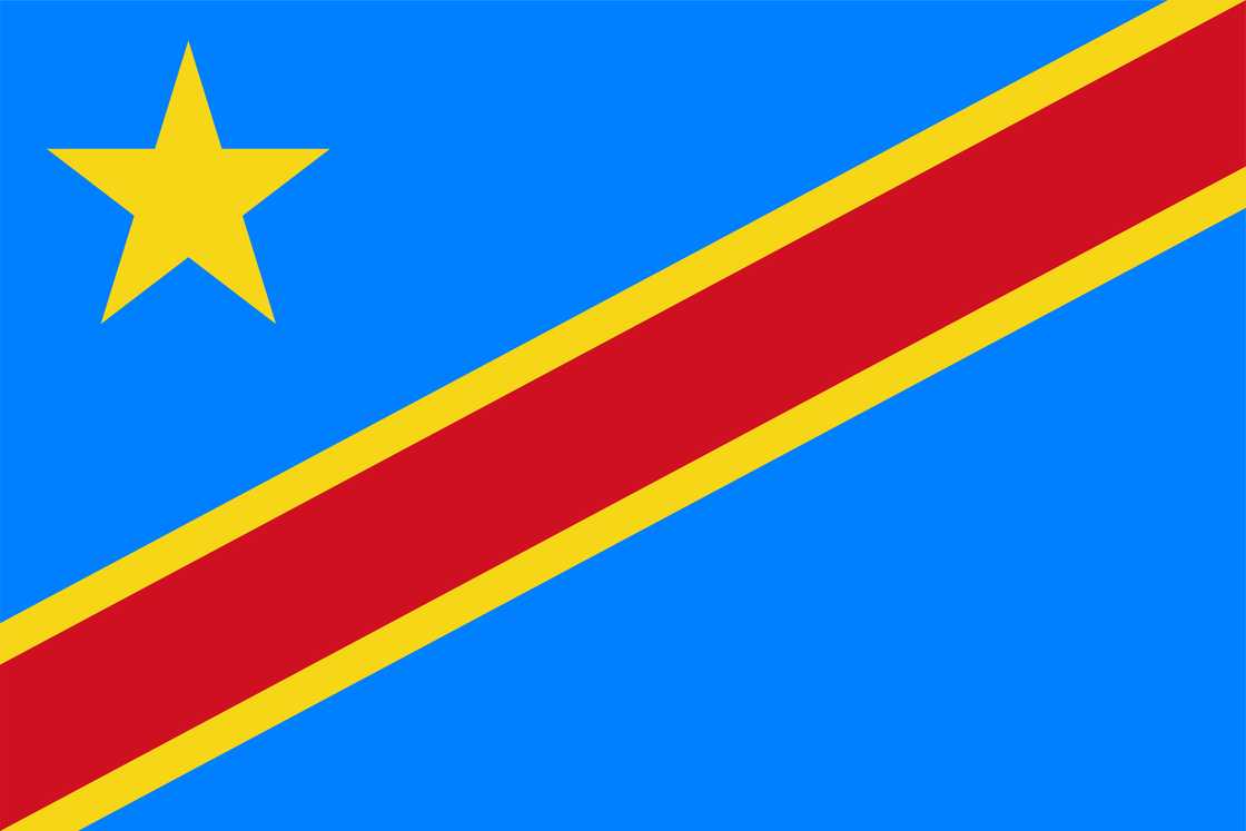 The flag of Democratic Republic of the Congo