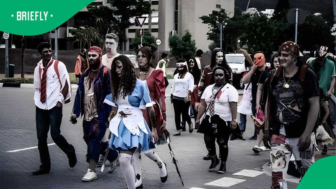 Participants from the Zombie Walk. Participants from the Zombie Walk.