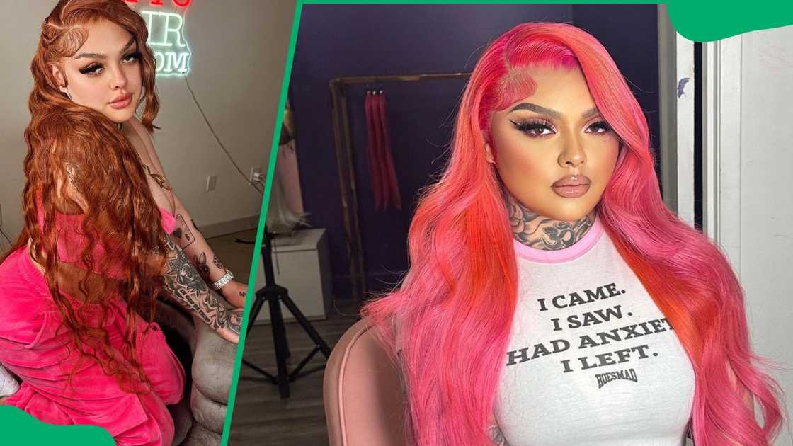 Rapper Jaidyn Alexis rocking a pink outfit and hair Rapper Jaidyn Alexis rocking a pink outfit and hair