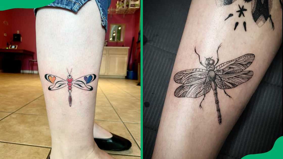 Dragonfly leg tattoo Dragonfly leg tattoo