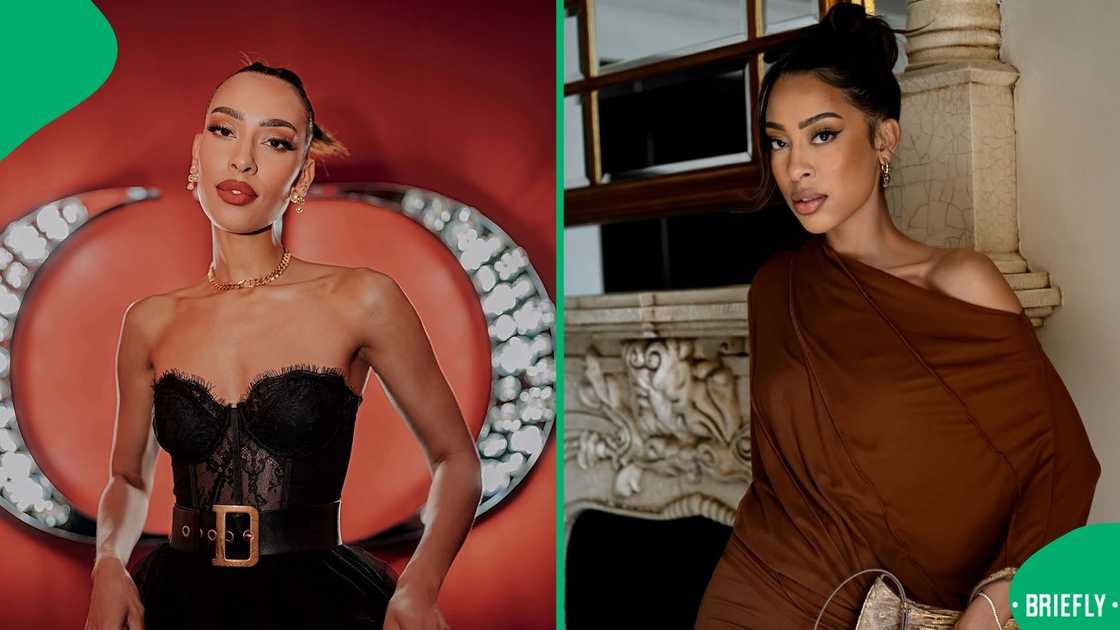 Sarah Langa wears backless dress
