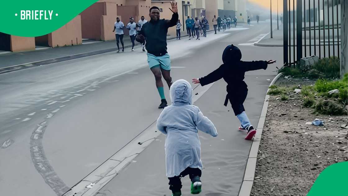 Dad of two running marathon gets kids' support of race dady