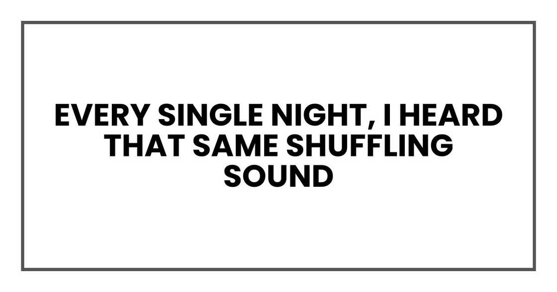 every single night, I heard that same shuffling sound every single night, I heard that same shuffling sound