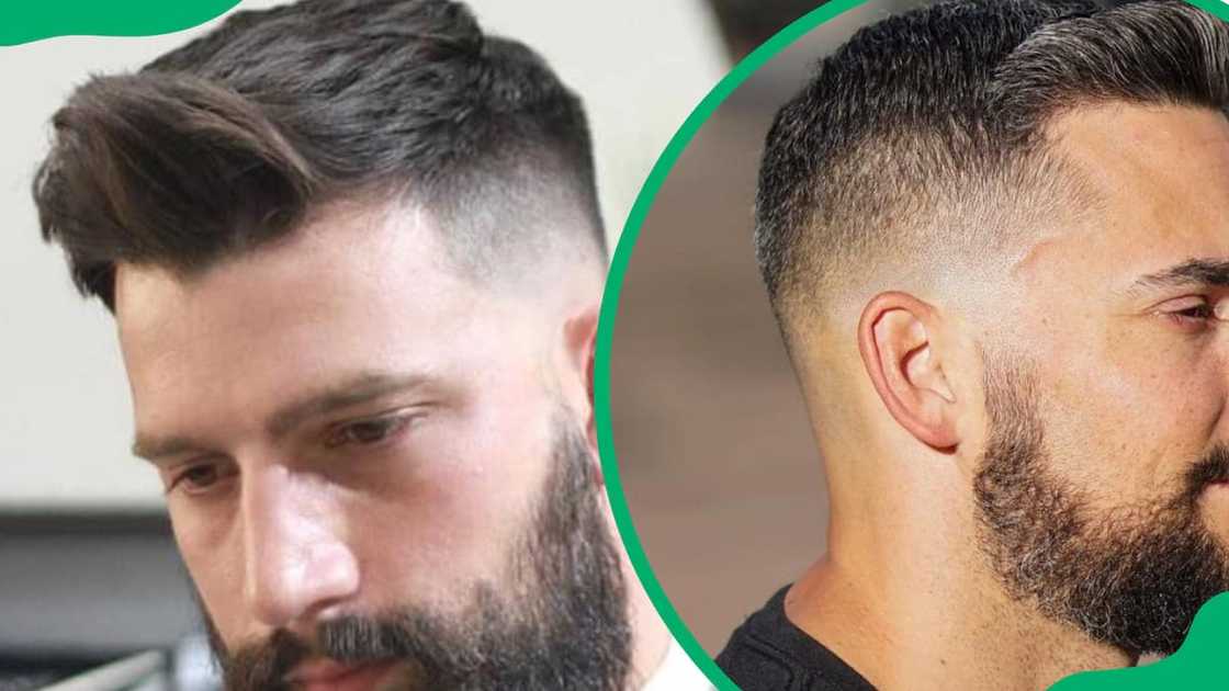 Crew cut with a full beard Crew cut with a full beard
