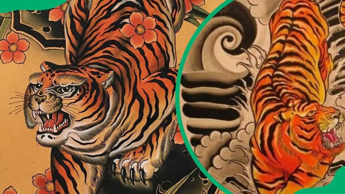 Tiger in Traditional Japanese Art Style tattoo Tiger in Traditional Japanese Art Style tattoo