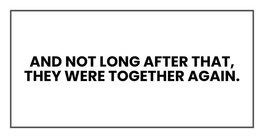 And not long after that, they were together again.