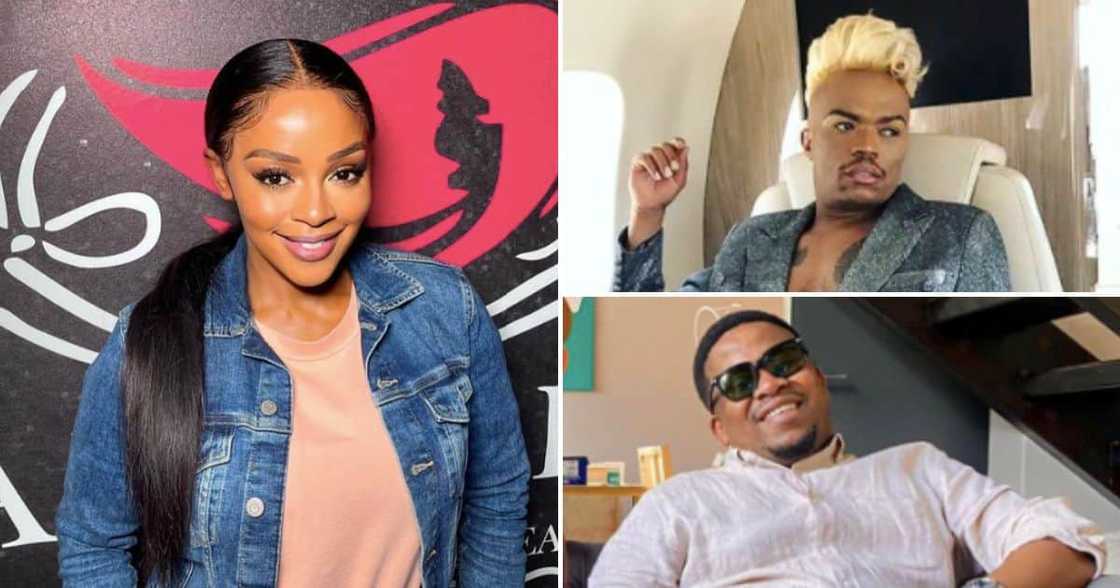 Thembi Seete, Somizi Mhlongo and JR Bogopa Thembi Seete, Somizi Mhlongo and JR Bogopa