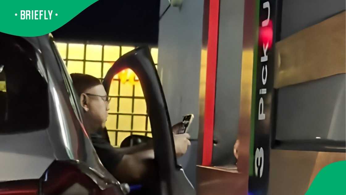 A man was caught yelling at a fast-food worker. A man was caught yelling at a fast-food worker.