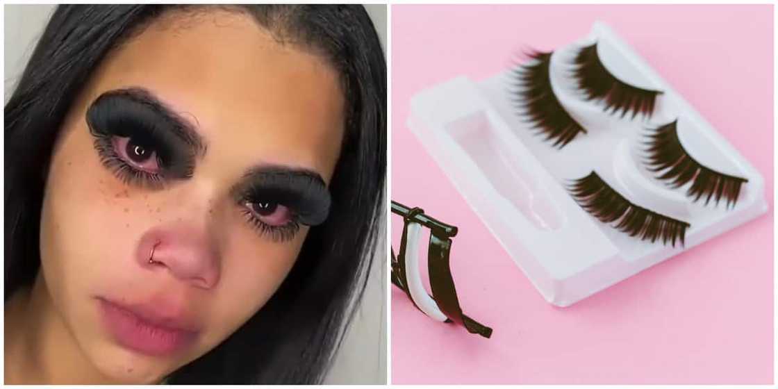 Photos of a lady with full eyelashes and a stock image. Photos of a lady with full eyelashes and a stock image.