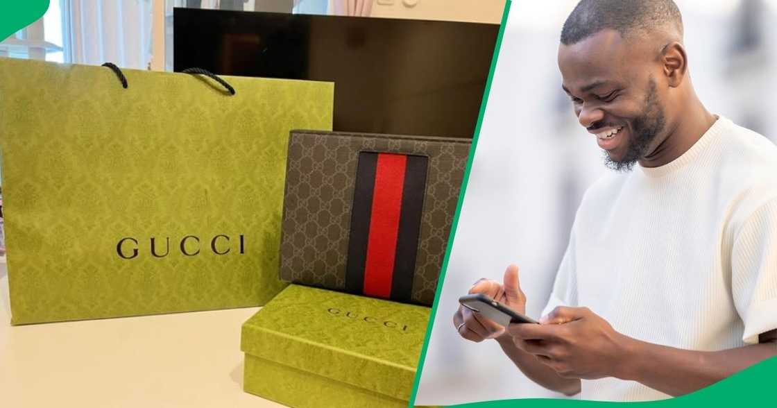 A man rocked a Gucci outfit at a public taxi rank, leaving the internet in laughter.