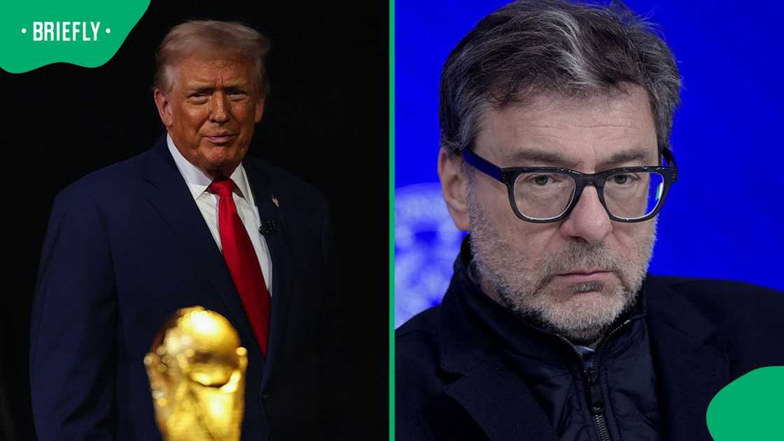 Image collage of US President Donald Trump and Italy Minister Giancarlo Giorgetti