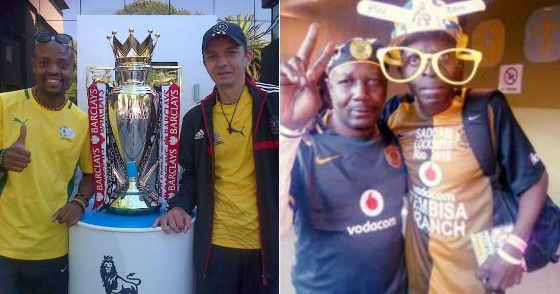 Kaizer Chiefs and Orlando Pirates supporters, Saddam Maake, Masilo Machaka, and Dejan Miladinovic remember the Ellis Park disaster. Image: Facebook