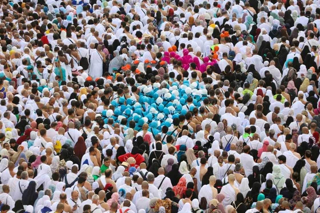 Muslim worshippers gather at the Grand Mosque in the holy city of Mecca