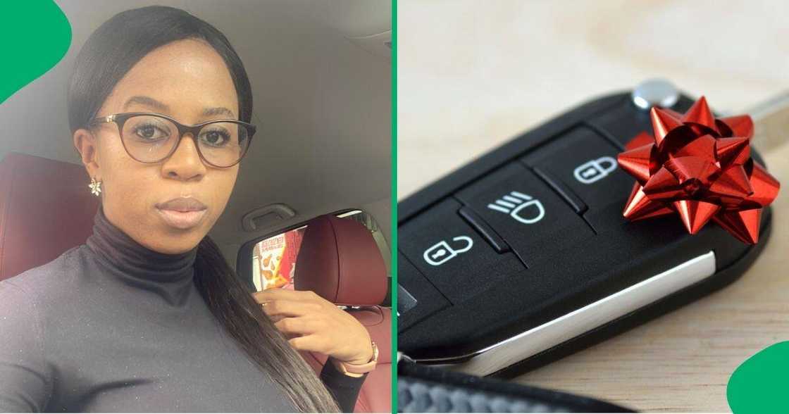 Two women blessed their daughter's vehicle early in the morning. Two women blessed their daughter's vehicle early in the morning.