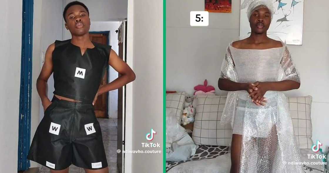 A man showcased his fashion designs in a TikTok video A man showcased his fashion designs in a TikTok video