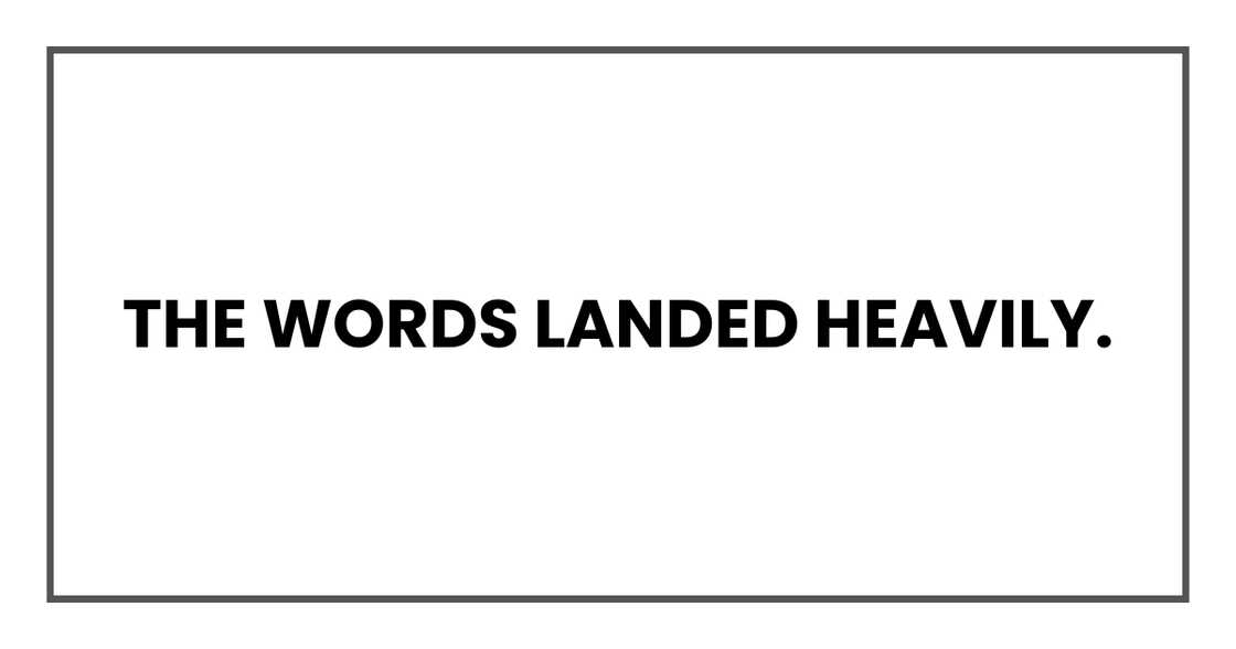 The words landed heavily. The words landed heavily.