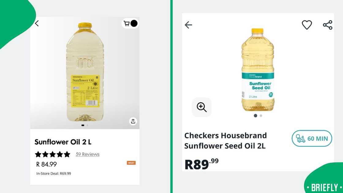 A side-by-side look at sunflower oil
