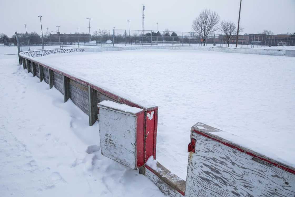 An ice hockey rink at Jarry Park in Montreal, seen here, was closed for skating through much of January 2024