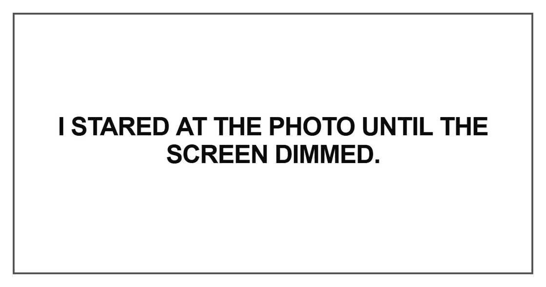 I stared at the photo
