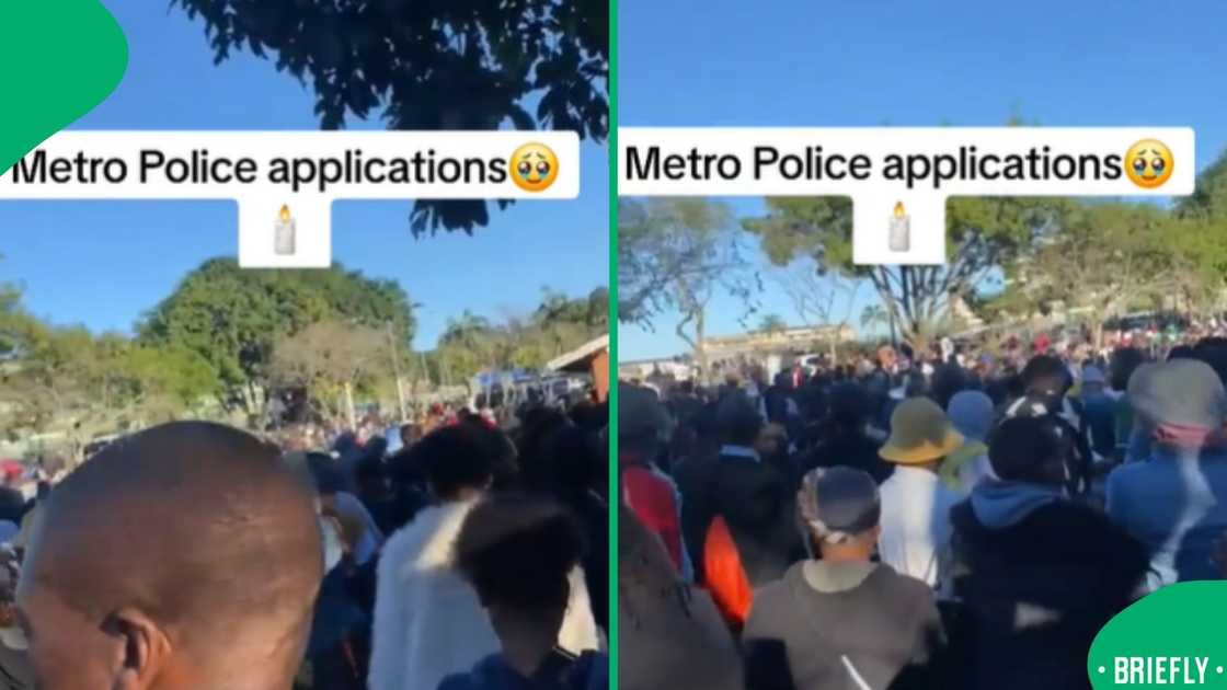 A popular TikTok clip documented the massive turnout of South African youth for Metro Police job applications A popular TikTok clip documented the massive turnout of South African youth for Metro Police job applications