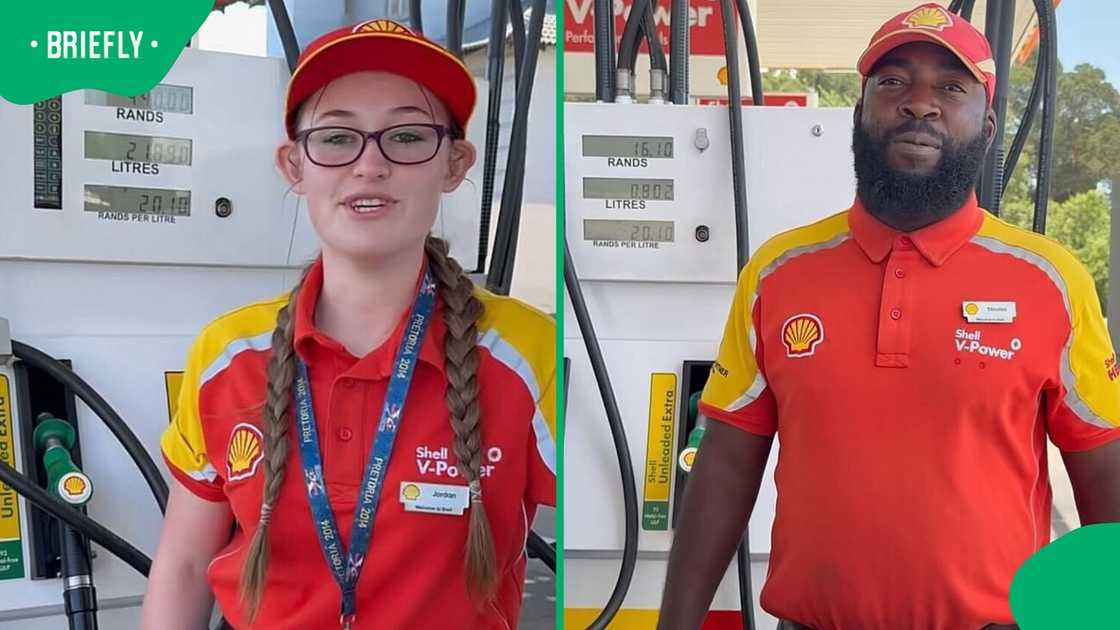 A group of petrol attendants took part in an R50 fill-up challenge without looking.