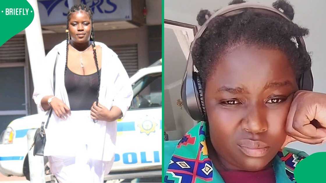 A young woman who is a domestic worker performed a skit of getting caught leaving with home items from her work as a housekeeper. A young woman who is a domestic worker performed a skit of getting caught leaving with home items from her work as a housekeeper.