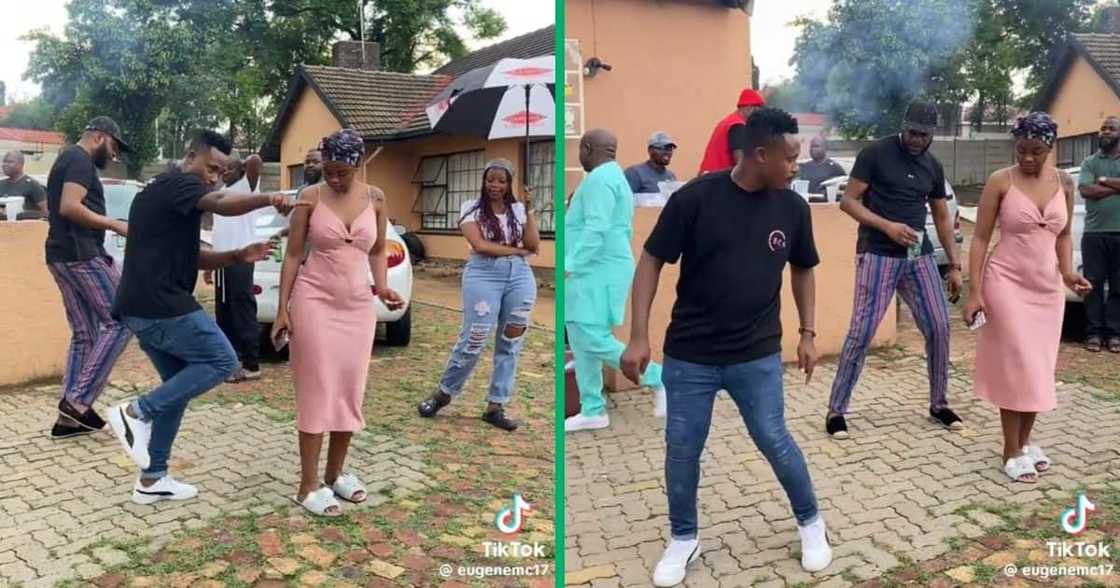 A wedding party practised dance choreography A wedding party practised dance choreography