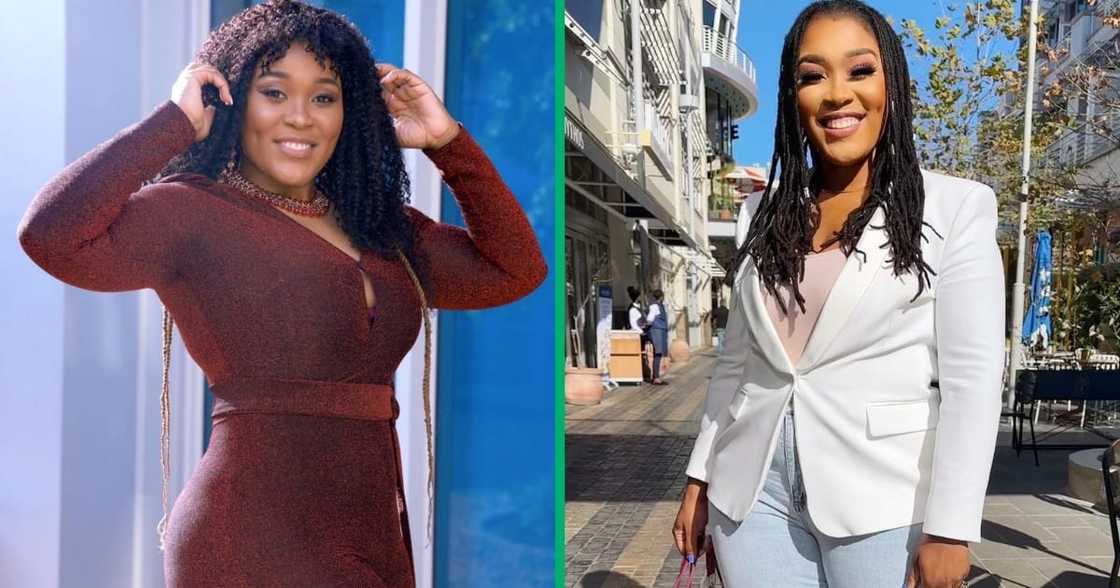 Singer Lady Zamar showed off her beautiful blue dress. Singer Lady Zamar showed off her beautiful blue dress.