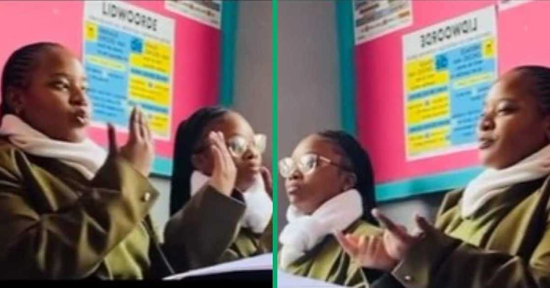 TikTok video of friends dancing to amapiano in class