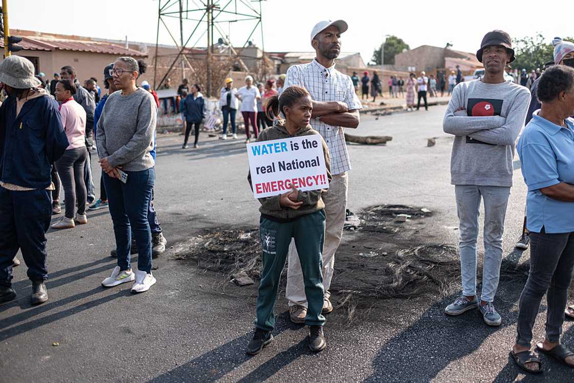 Westbury community members protested against a lack of water
