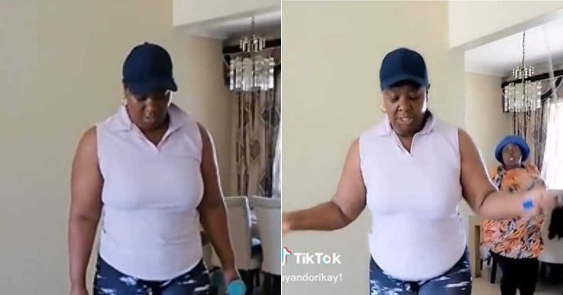 Mzansi Domestic worker making fun of boss Mzansi Domestic worker making fun of boss