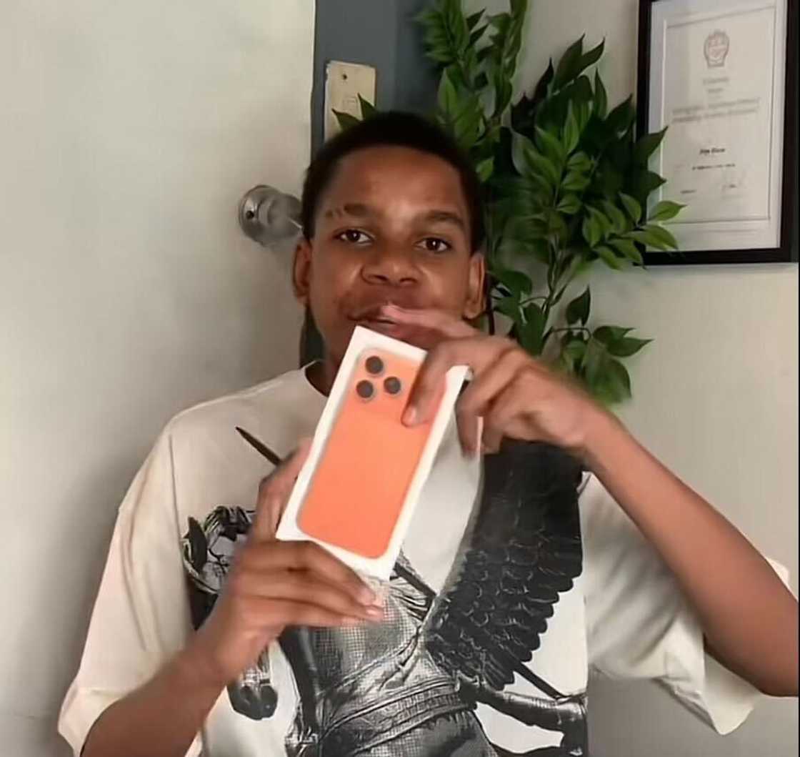 A 14-year-old from South Africa shared a TikTok video of himself unboxing his iPhone 17. A 14-year-old from South Africa shared a TikTok video of himself unboxing his iPhone 17.