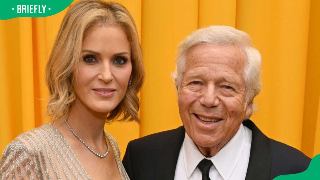 Robert Kraft and Dana Blumberg during the Elton John AIDS Foundation's 31st Annual Academy Awards Viewing Party in 2023 Robert Kraft and Dana Blumberg during the Elton John AIDS Foundation's 31st Annual Academy Awards Viewing Party in 2023