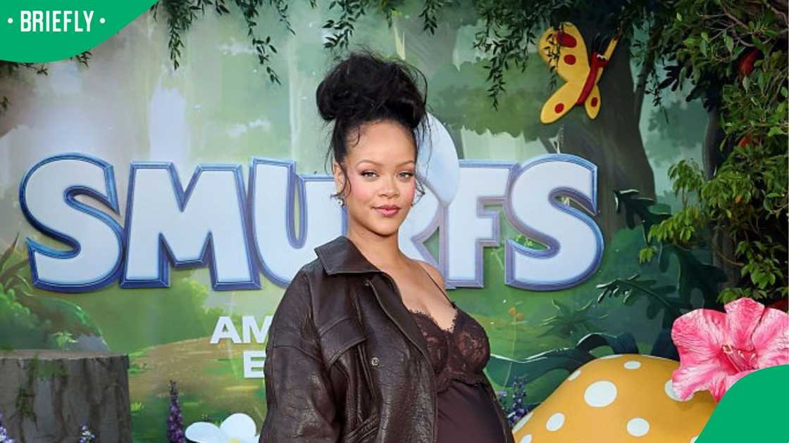 Rihanna on the red carpet for the Smurfs premiere. Rihanna on the red carpet for the Smurfs premiere.