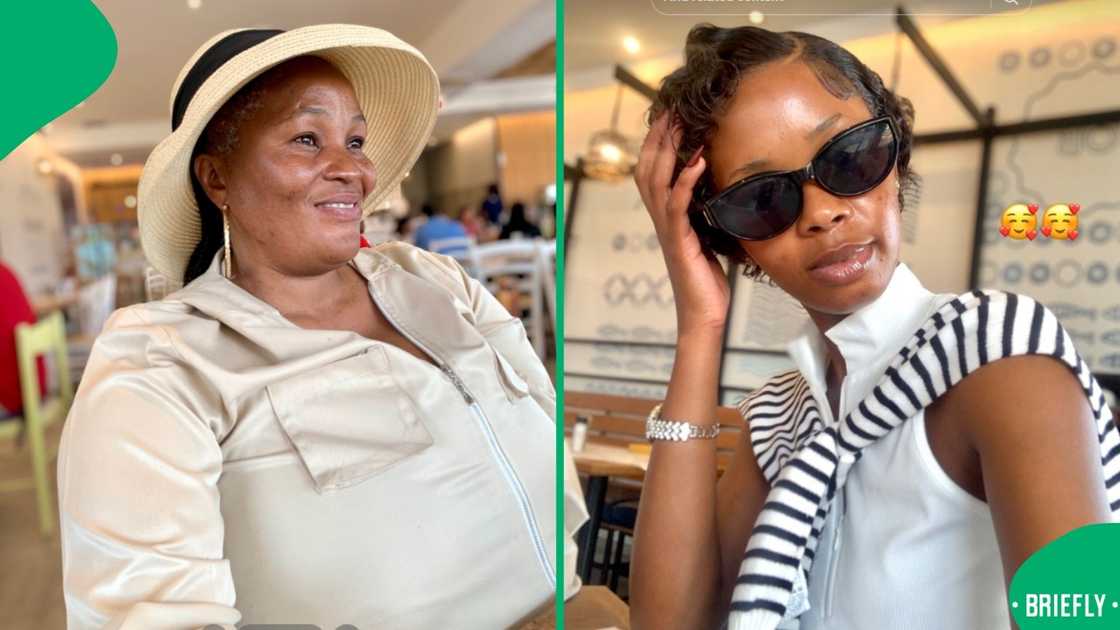 The mom ate her mussels and prawns with their shells, using a fork and knife The mom ate her mussels and prawns with their shells, using a fork and knife