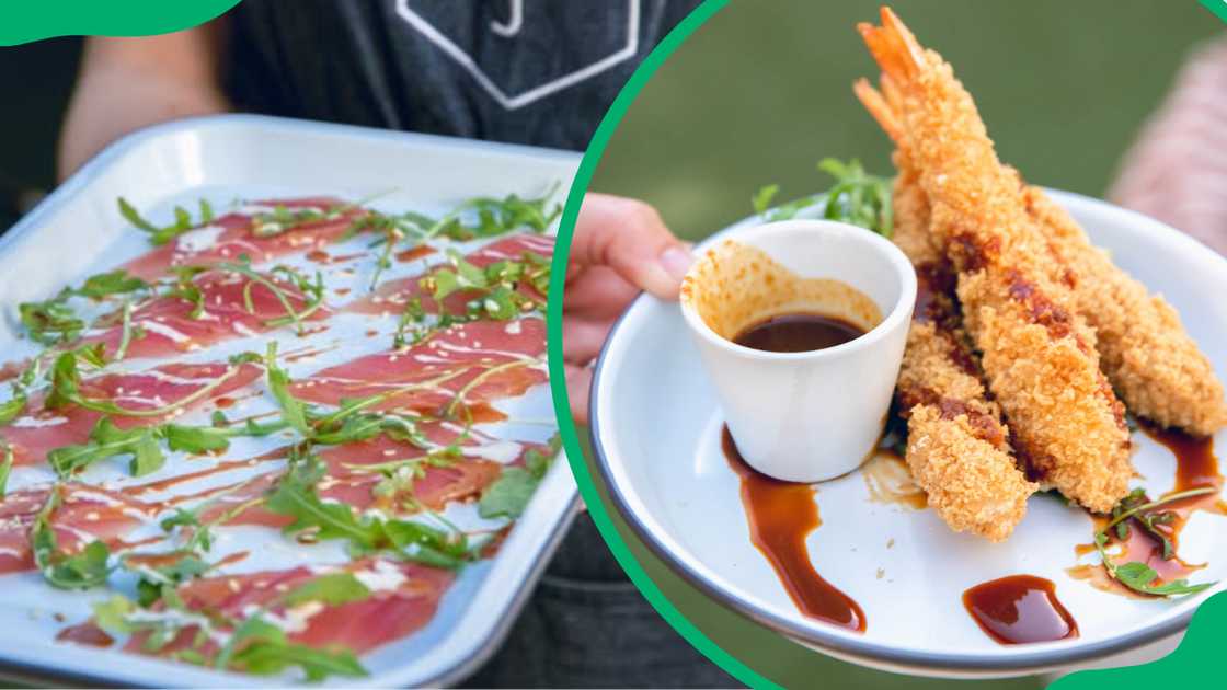 Starters and Tapas menu options. Starters and Tapas menu options.