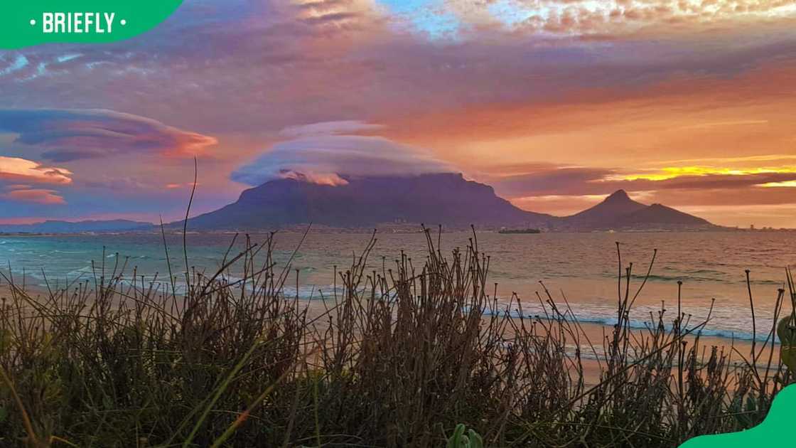 Table Mountain from Sunset Beach in Cape Town Table Mountain from Sunset Beach in Cape Town