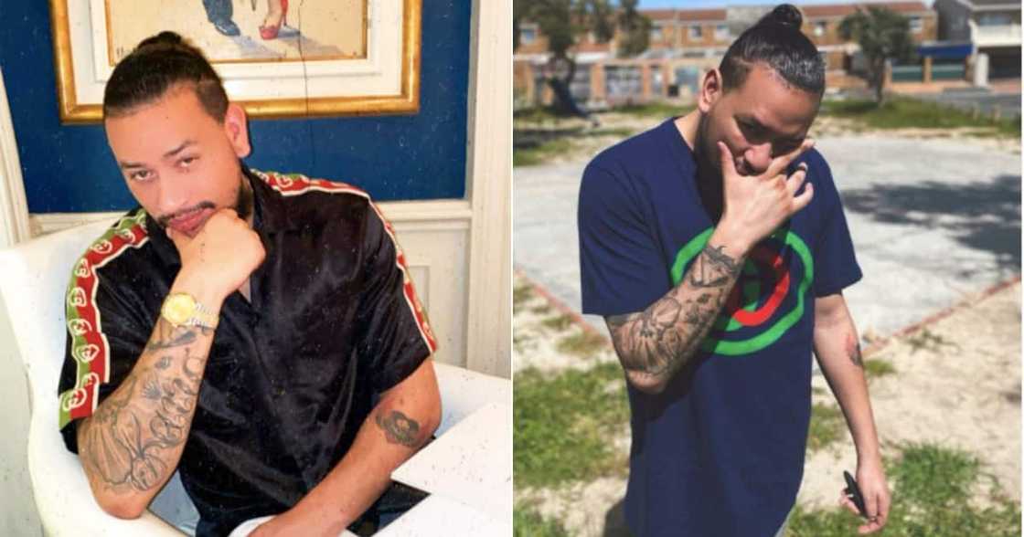 "Heavy is the crown": AKA shows off his super curly and bouncy hair "Heavy is the crown": AKA shows off his super curly and bouncy hair