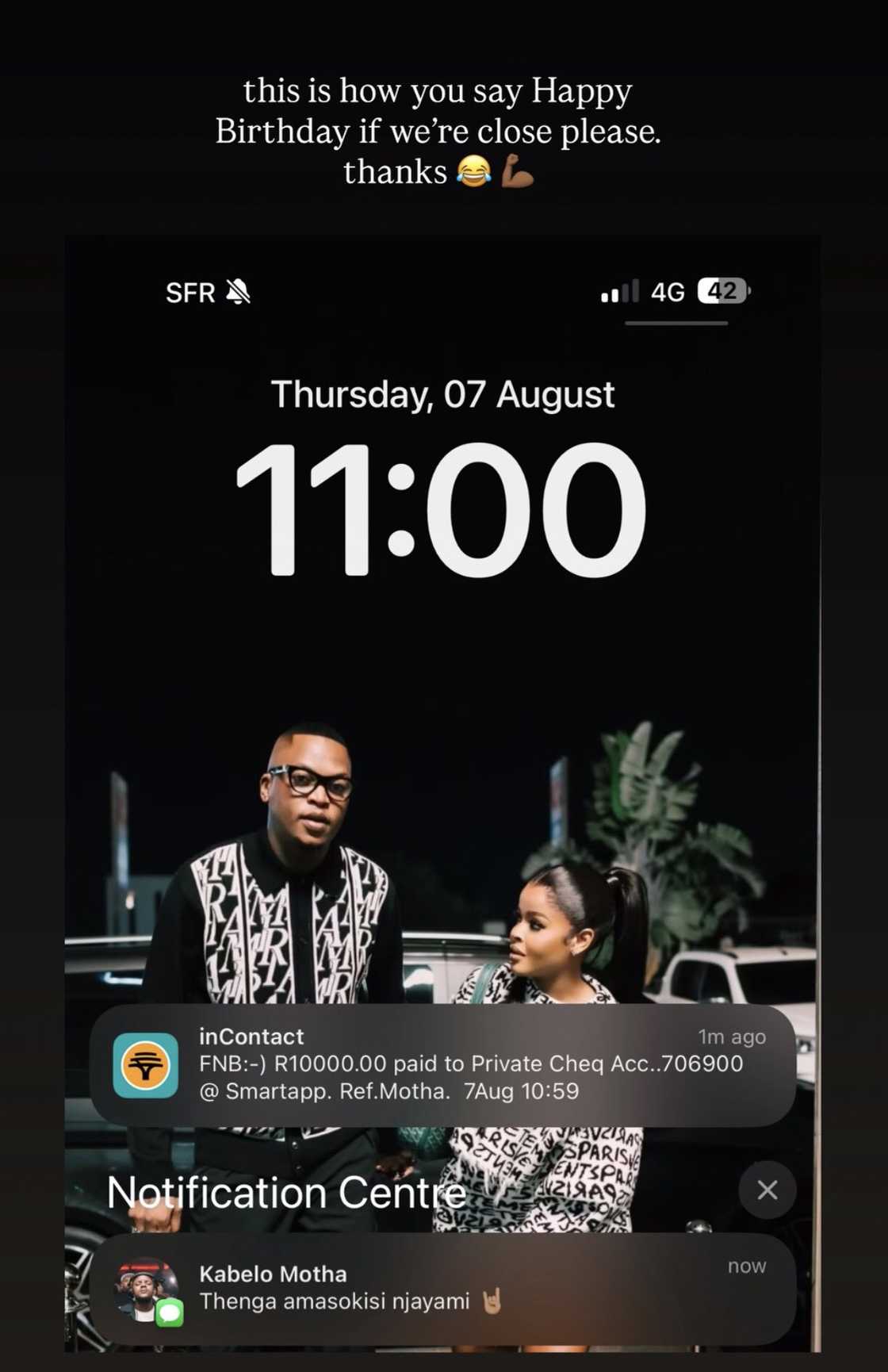 Oscar Mbo was g9iven cash on his birthday.