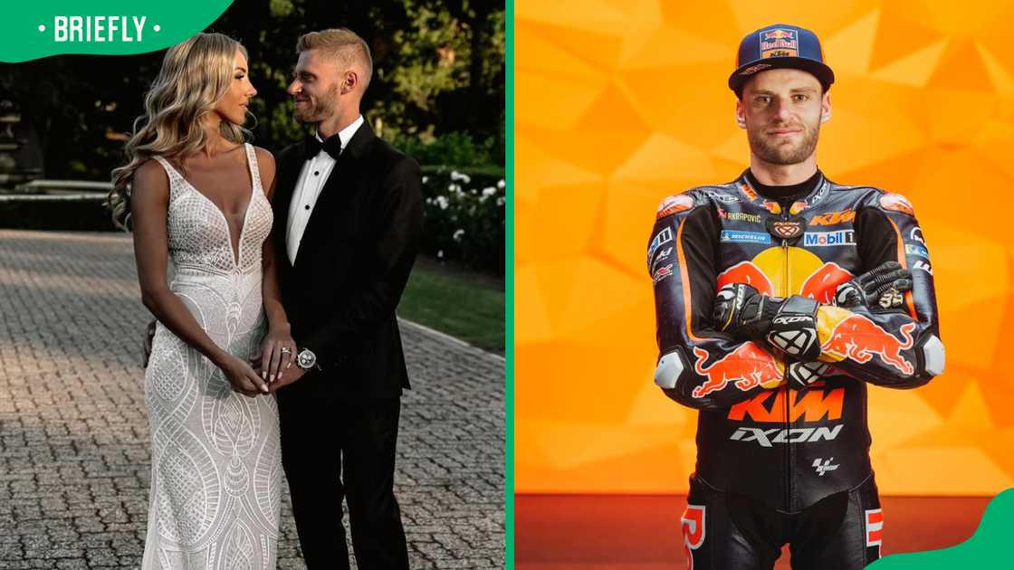 Brad Binder and his wife, Courteney Brad Binder and his wife, Courteney