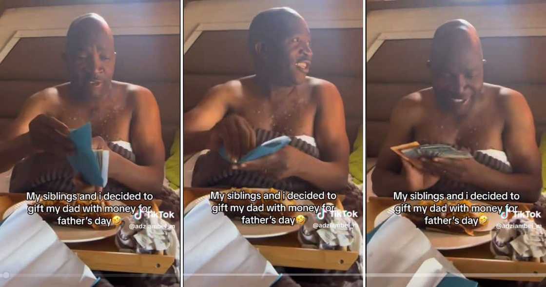 Dad given cash for father's day Dad given cash for father's day