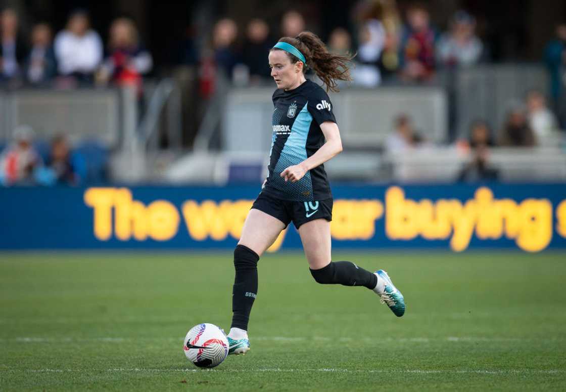 Rose Lavelle at a match between NJ/NY Gotham FC and Bay FC