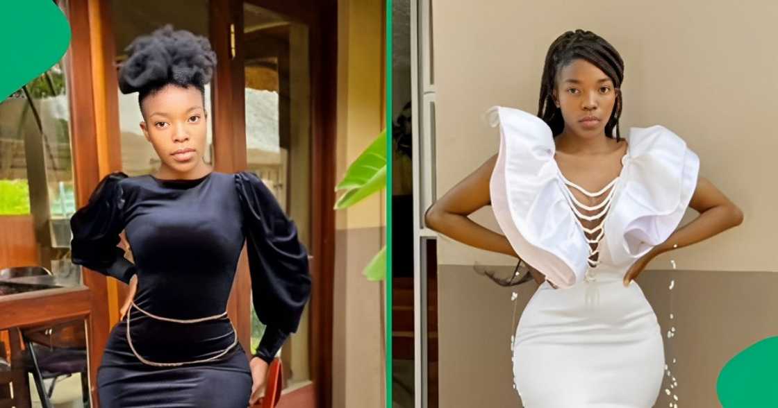 A TikTok video shows a woman unveiling her stunning traditional outfit. A TikTok video shows a woman unveiling her stunning traditional outfit.